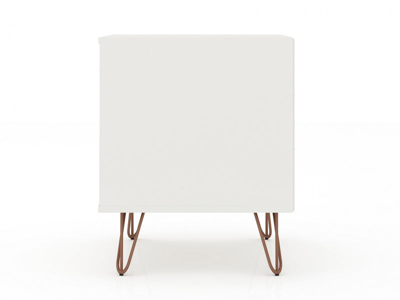 Table de nuit Rockefeller Mid-Century Modern 20\" en blanc (1 tiroir) - Lot de 2