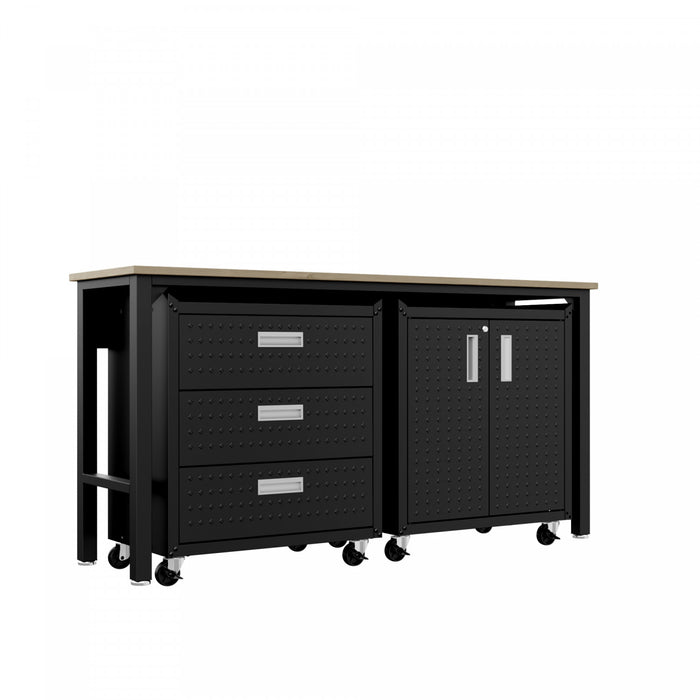 Ensemble de garage moderne Fortress 3 pieces en gris charbon