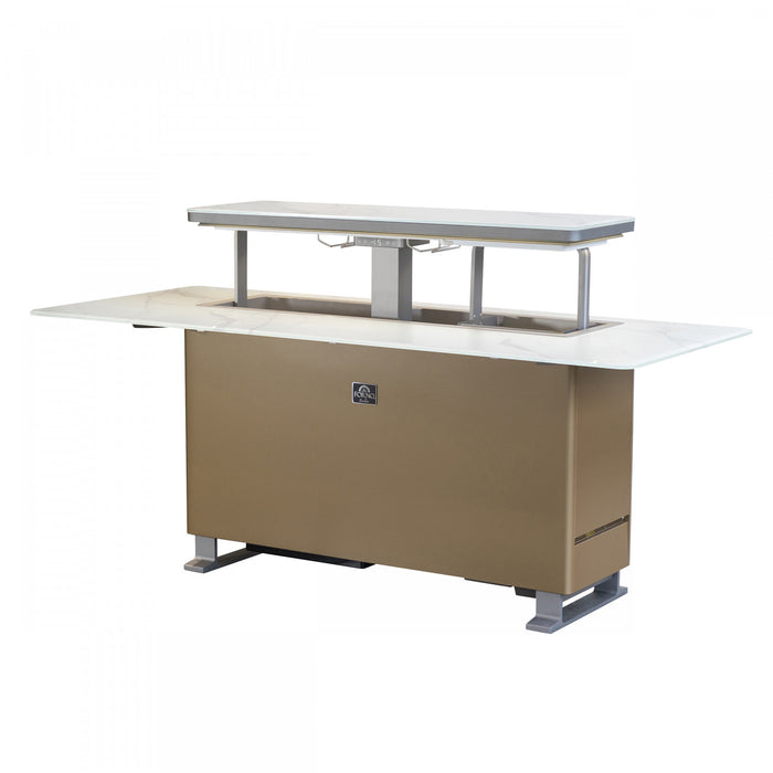 Table de bar intelligente Elevato blanche, refrigerateur et congelateur de 5,3 pi³-FBTFR7037-72WHT