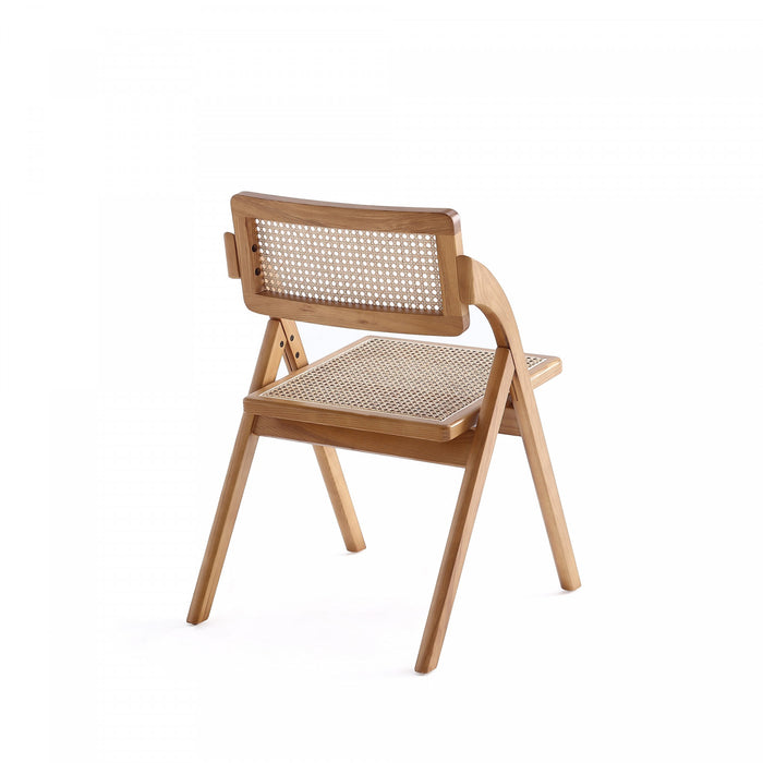 Chaise pliante en bois style industriel chic Lambinet, coloris naturel - Lot de 4