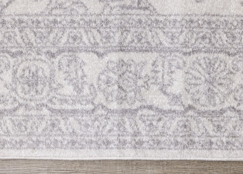 Tapis Fallon blanc gris elegant delave traditionnel, 6'7\" x 9'6\"