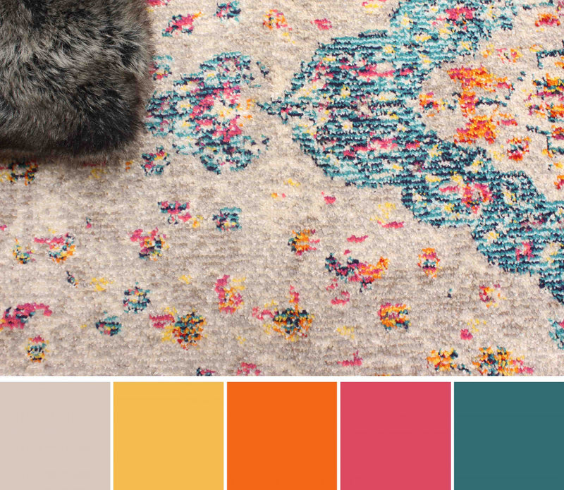 Tapis de Couloir Traditionnel Daria 2'8\" x 8'2\" en Gris