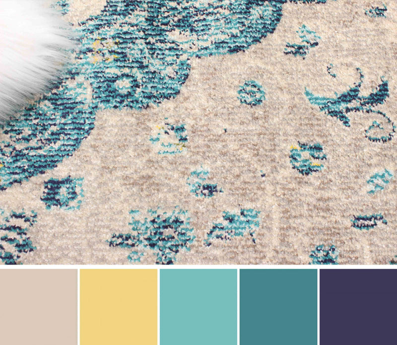 Tapis Traditionnel Daria 8'0\" x 10'0\" en Bleu