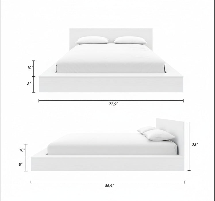 Kanso Lit a Plateforme Basse avec Tete de Lit