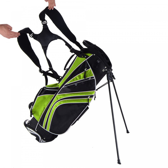 Costway Golf Stand Cart Bag Club W/6 Way Divider Carry Organizer Poches De Stockage Vert