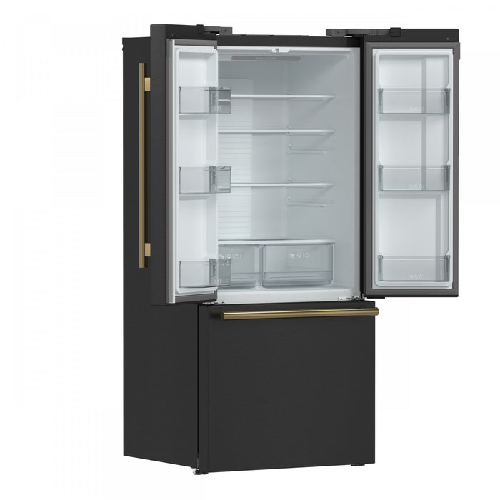 Refrigerateur Espresso Gallipoli de 30 po a portes francaises, noir, 17,5 pi³ – FFFFD1974-31BLK