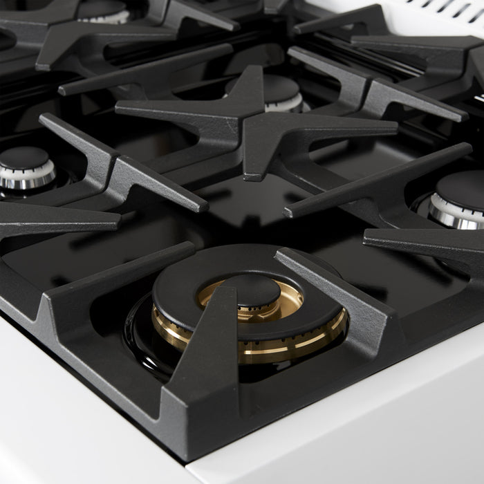Cuisiniere a double combustible Antico de 36 po, blanche, 4,5 pi³ -FFSGS6113-36WHT