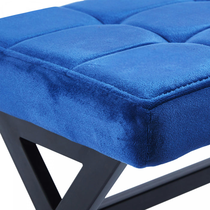 Tabouret d’appoint polyvalent Owen avec pieds en metal, couleur bleu