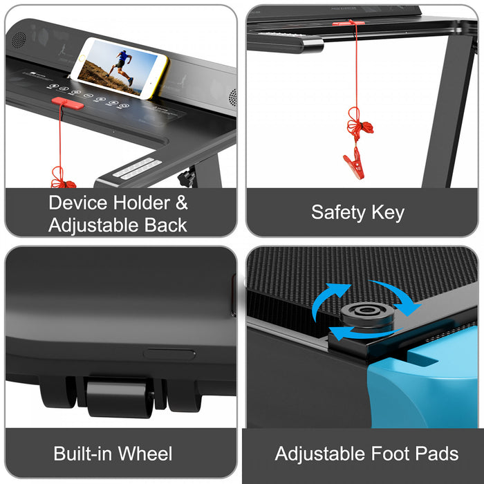 Marque Costway Tapis De Course/marche Compact Electrique Pliant Avec Application Haut Parleur