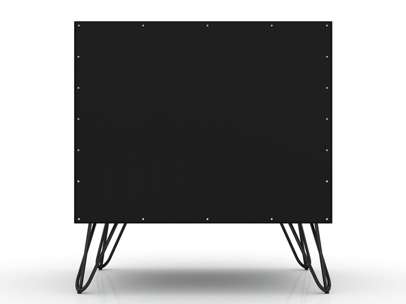 Table de nuit Rockefeller Mid-Century Modern 20\" en noir (2 tiroirs) - Lot de 2
