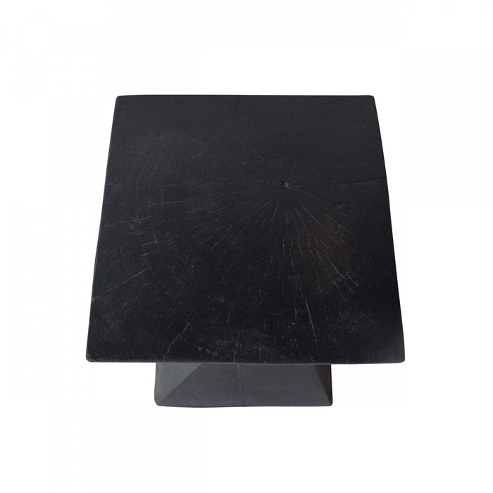 Table d'appoint geometrique torsadee Zane 18 pouces MGO, table laterale interieure a grain de bois, noir