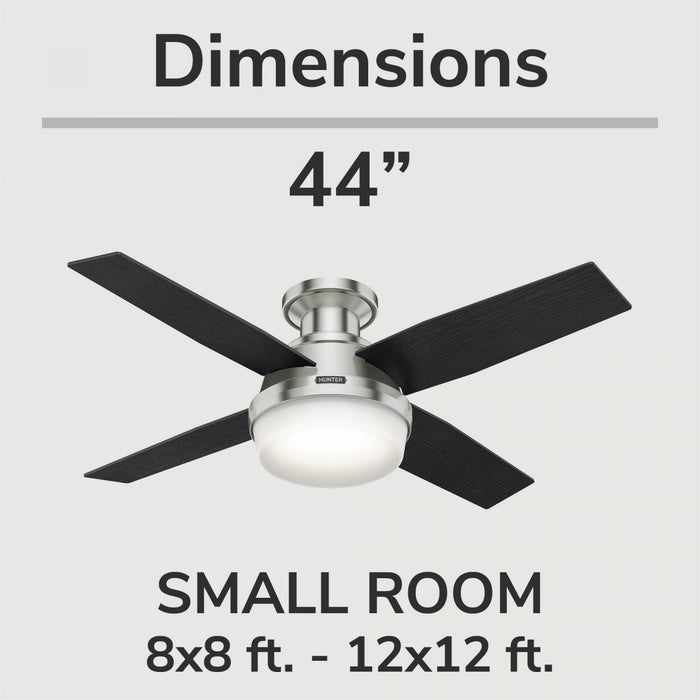 Ventilateur de plafond Dempsey à profil bas avec luminaire - Noir