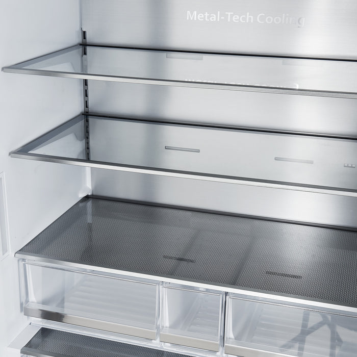 Refrigerateur Aosta de 36 po en acier inoxydable a portes francaises, 22,4 pi³ – FFFFD1866-36SB