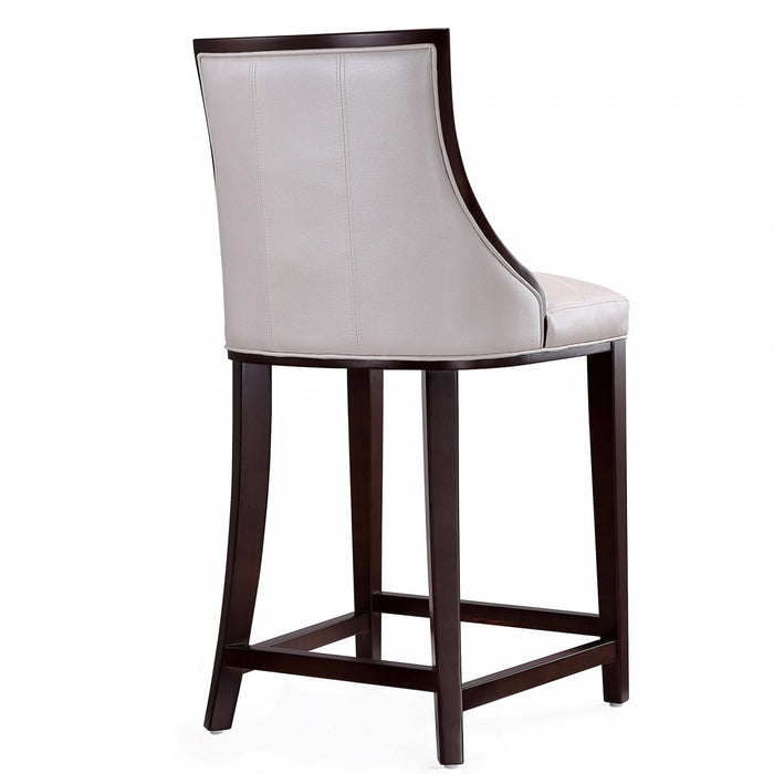 Tabouret de comptoir traditionnel en bois Fifth Avenue avec assise rembourree, blanc perle - Lot de 3
