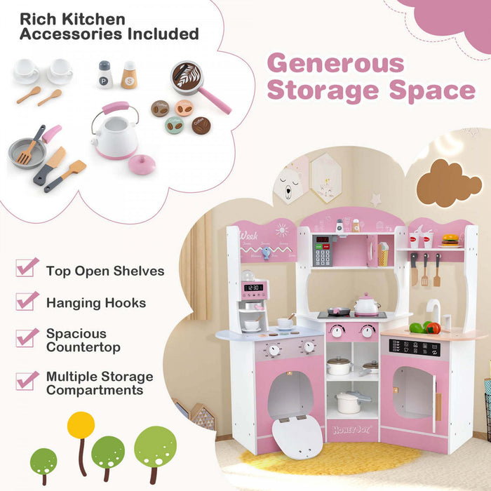 Honeyjoy Coin Cuisine Jeu Avec Machine A Cafe Four Micro-ondes Machine A Laver Rose