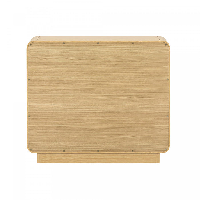 Table de nuit contemporaine Liora 28\" en naturel (3 tiroirs)