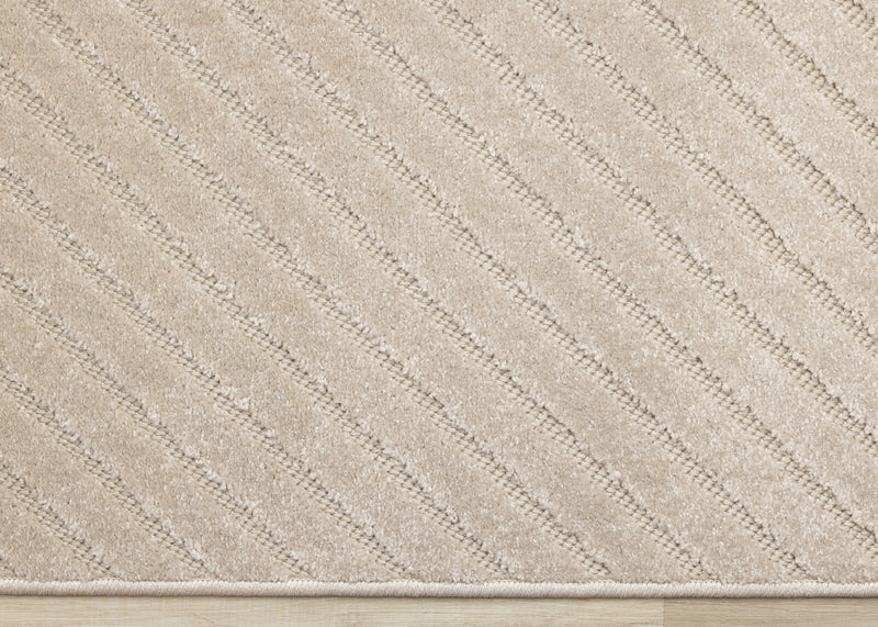 Tapis design a rayures angulaires beige Oslo, 6'7'' x 9'6''