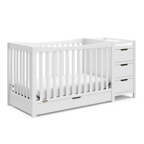 Graco Remi Lit de bebe convertible 4-en-1 avec table a langer - Blanc