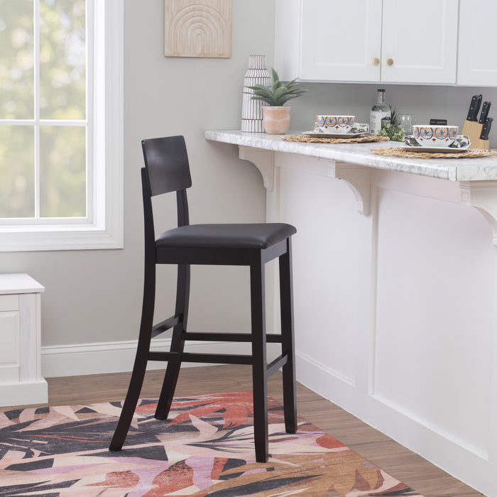 Tabouret bar contemporain Torino en similicuir - noir