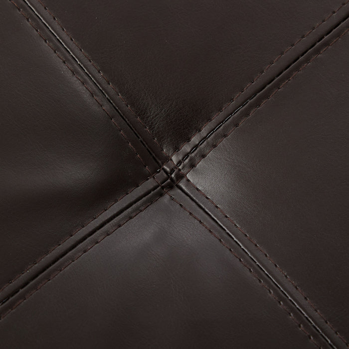 Liam Ottoman Coffre Carre Large de 34,25\" en Simili Cuir avec Rangement, Chocolat