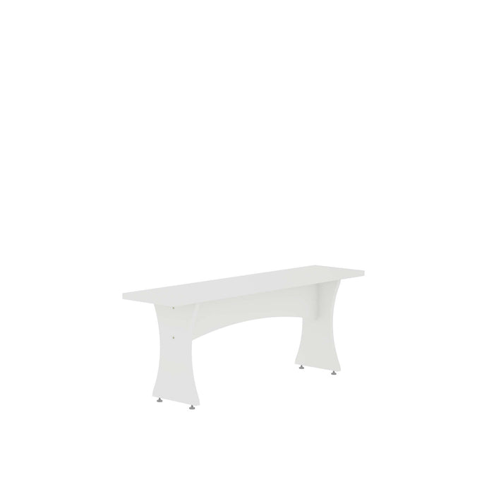 Ensemble de salle a manger Coney style milieu du siecle, 3 pieces, blanc