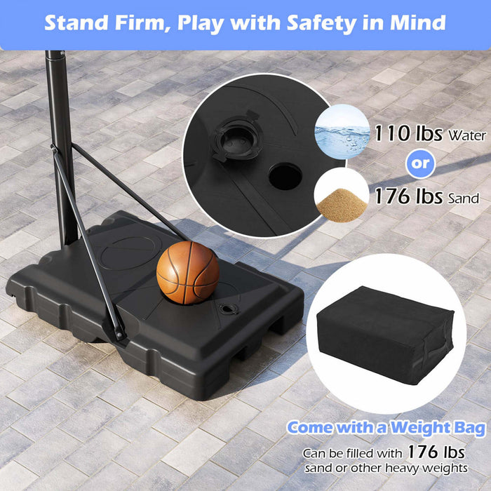 Goplus 7.4-10 Ft Systeme Exterieur De Cercle De Basket-ball Avec 44 Pouces De Panneau Arriere Pc A L'epreuve