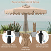 Costway 9 FT Patio Umbrella 2-Tier Market Table Umbrella with Sun-Protective Canopy Brown