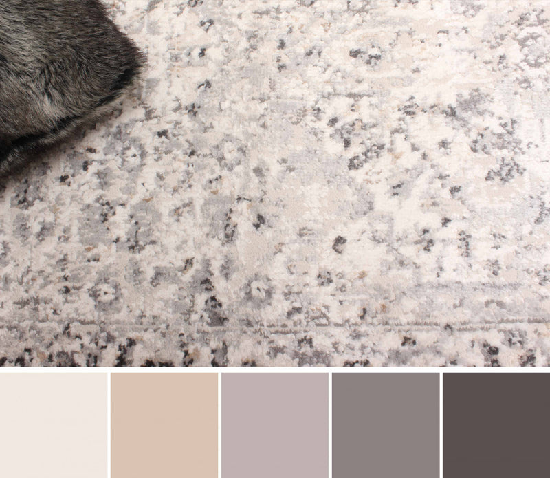 Tapis de Couloir Traditionnel Mira 2'8\" x 8'2\" en Gris