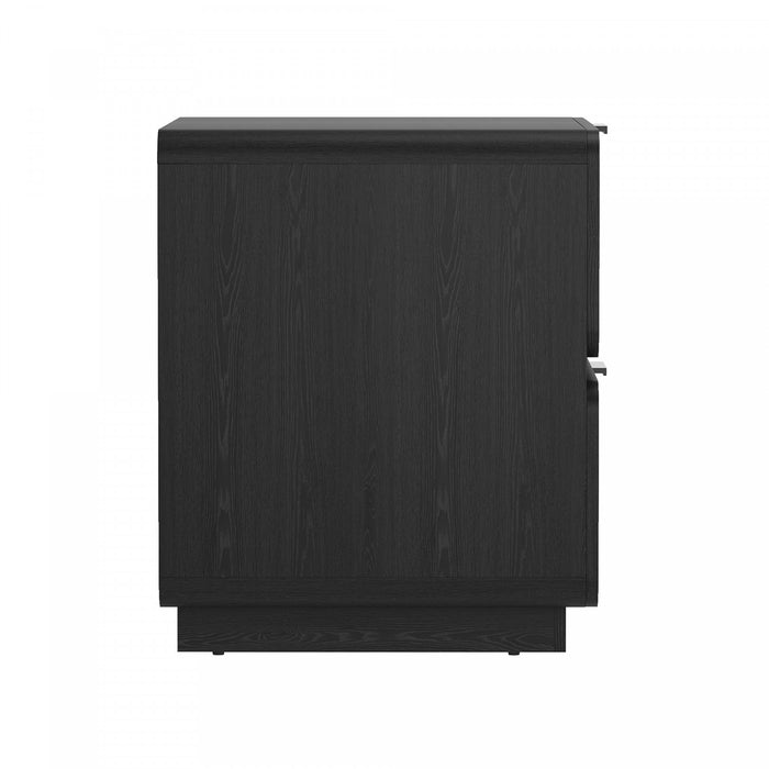 Commode et table de nuit contemporaines modernes Chrystie 2 pieces en noir