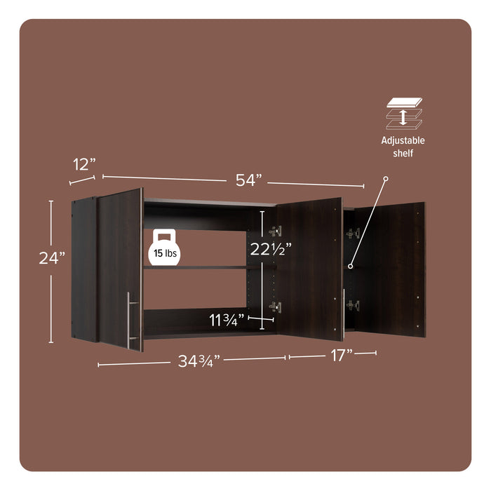 Armoire murale Elite de 54 po - espresso