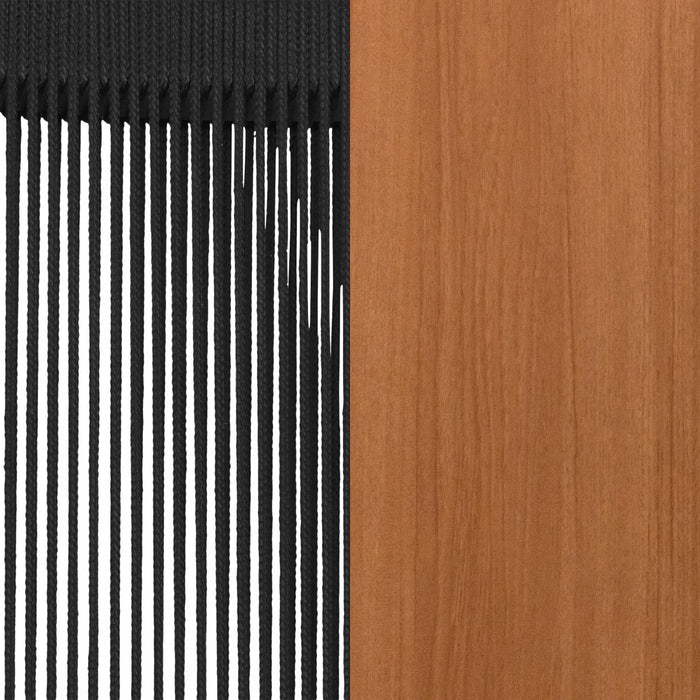 Fauteuil de détente Agave en bois et en corde - noir et naturel