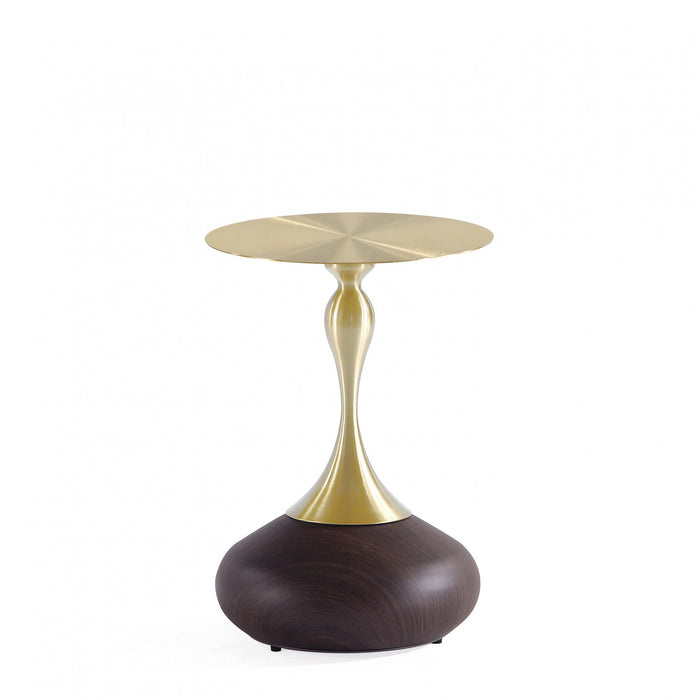 Table d’appoint Patchin moderne en brun et or – Lot de 2