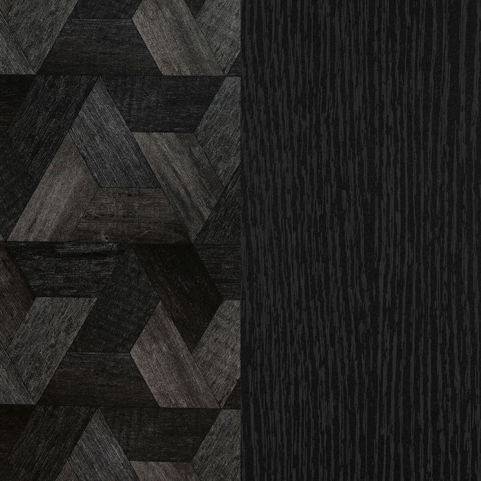 Armoire de rangement Oxford à 2 portes - chêne noir et gris foncé