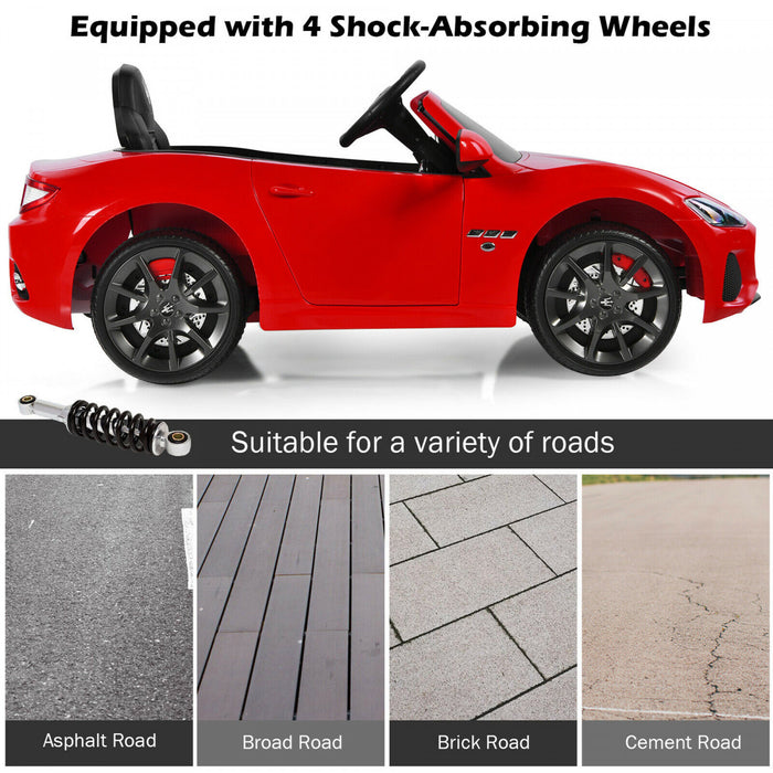 12v Enfants Ride On Car Maserati Grancabrio Sous Licence Avec Telecommande Et Musique Rouge