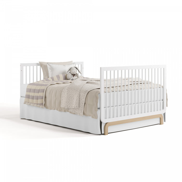 Storkcraft Santorini Lit de bebe convertible 5-en-1 - Blanc avec bois clair