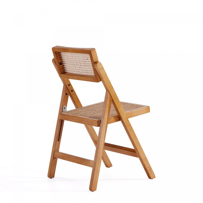 Chaise pliante en bois style industriel Pullman, coloris naturel - Lot de 4
