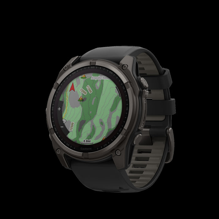  Carbon Gray Dlc Titanium With Black/pebble Gray Silicone Band