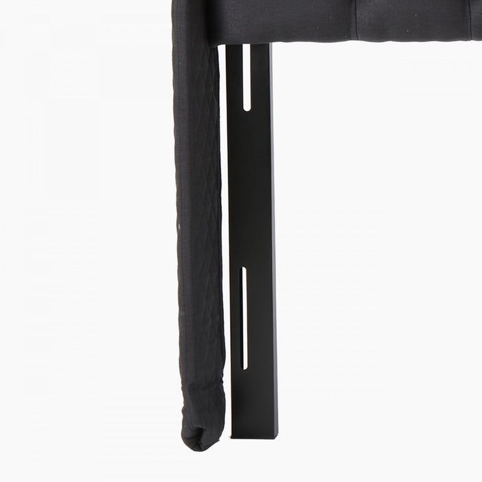 Hansen Tete De Lit Capitonnee A Dossier Aile Avec Boutons, Taille King, Noir