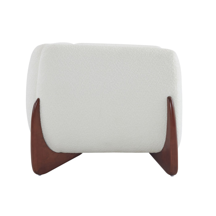 Lillian Canape deux places moderne en bois massif avec revetement en boucle, assise confortable, beige