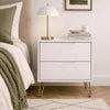 Avira Mid-Century Modern 20" Nightstand in White (2-Drawer) | Table de nuit Avira style milieu du siecle moderne 20" en blanc (2 tiroirs)
