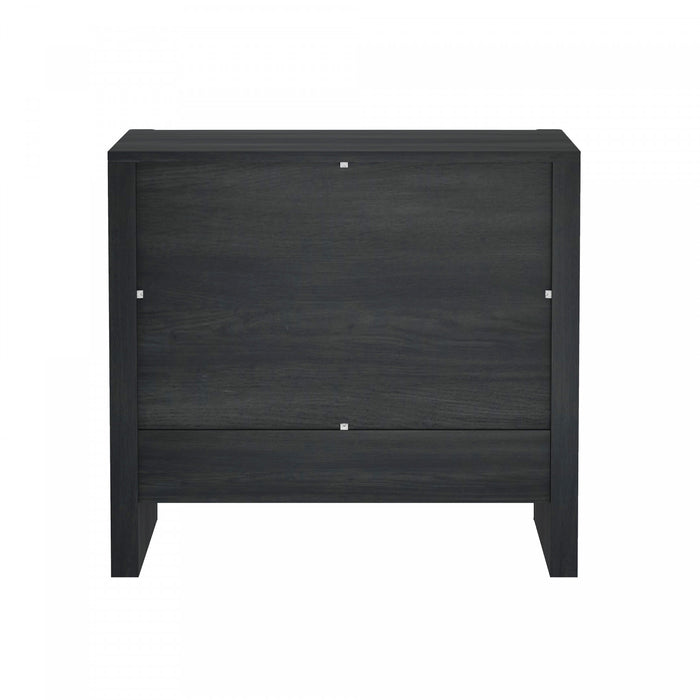 Table de nuit moderne Linda 24\" en gris charbon (2 tiroirs)