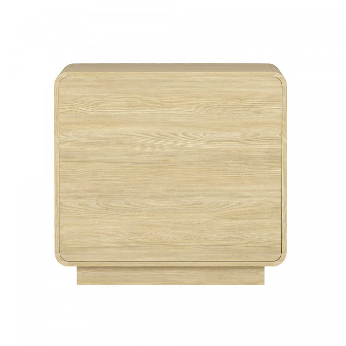 Table de nuit contemporaine moderne Chrystie 66 cm en naturel (2 tiroirs) - Lot de 2