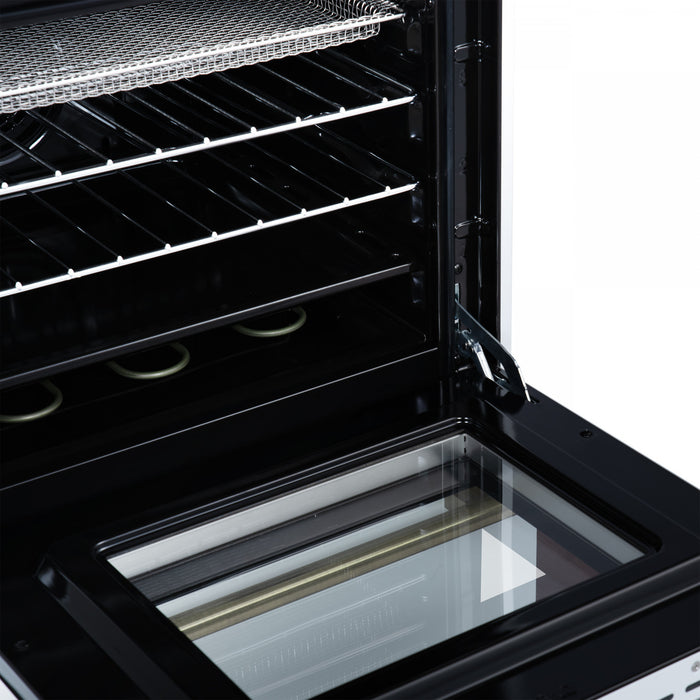 Cuisiniere electrique Loiano de 24 po en blanc, 2,3 pi³ avec tiroir de rangement - FFSEL6099-24WHT