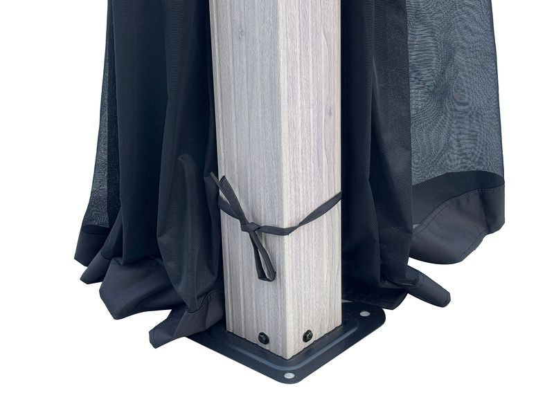 Gazebo Yosemite 10x12 Double Toit En Acier, Poteaux En Aluminium Finition Bois