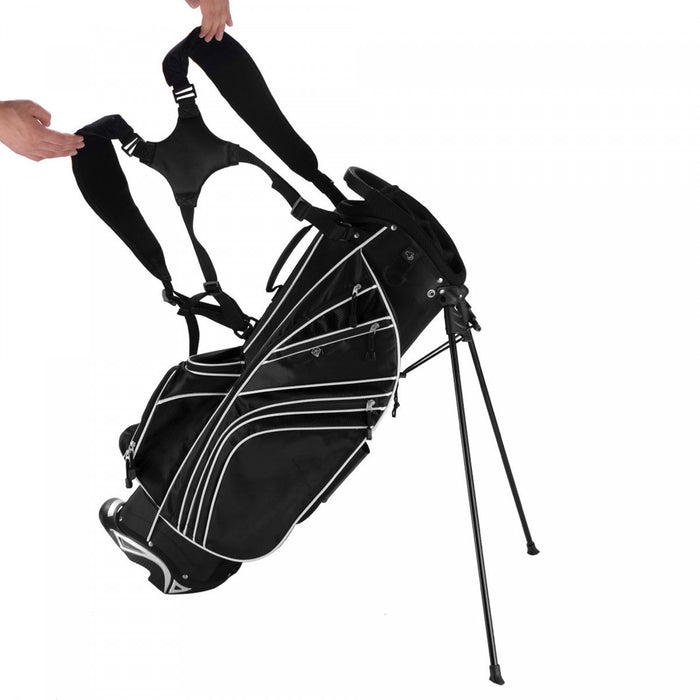 Costway Golf Stand Cart Bag Club W/6 Way Divider Carry Organizer Poches Stockage Noir