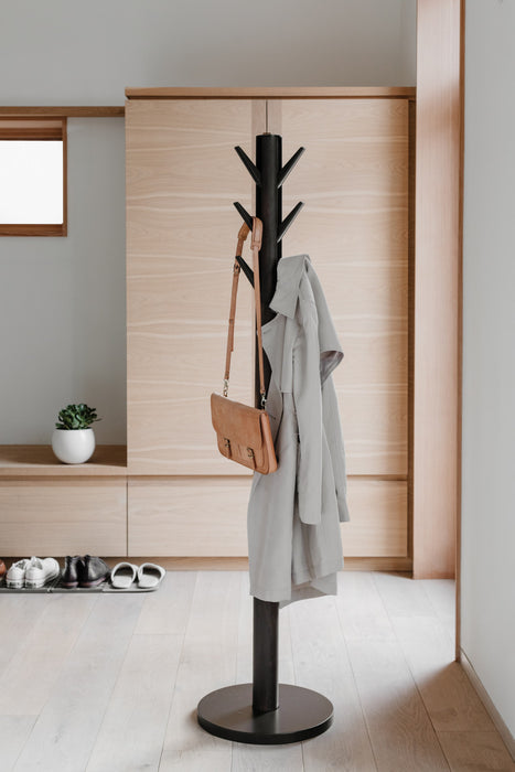 Portemanteau moderne Flapper de Umbra en bois - noir et noyer