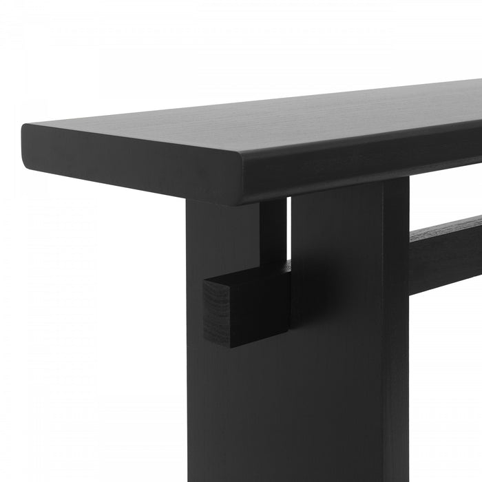 Console de style maison de campagne Emma 150 cm pour entrée - noire