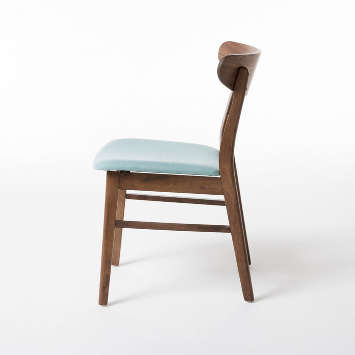 Katte Ensemble De 2 Chaises De Salle A Manger Avec Assise Rembourree Et Structure En Bois De Caoutchouc Massif, Menthe