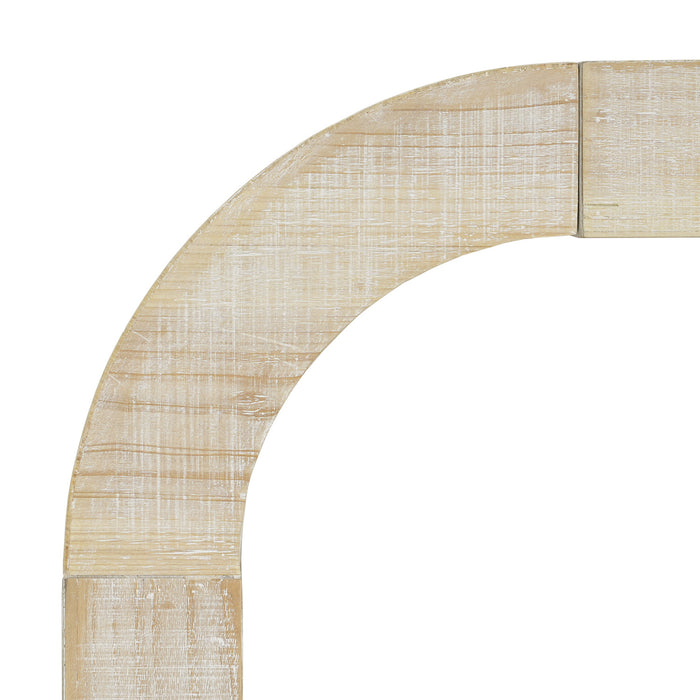 Cedar Table Console en Bois 52 po avec Bord Courbe et Finition Vieillie, Naturel