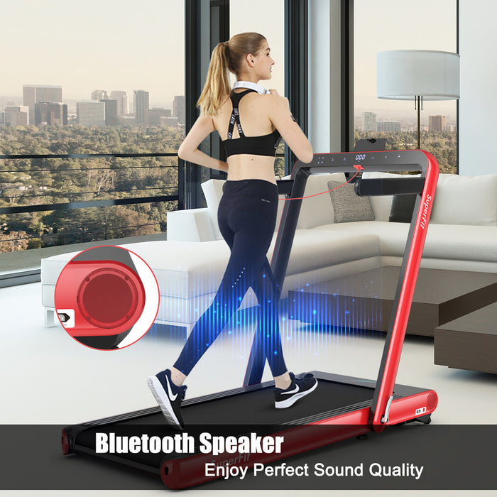 Tapis De Course Pliant 2 En 1 16km/h Superfit – Avec Bluetooth Et Controle Via App